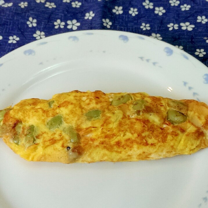 枝豆とチーズの玉子焼き